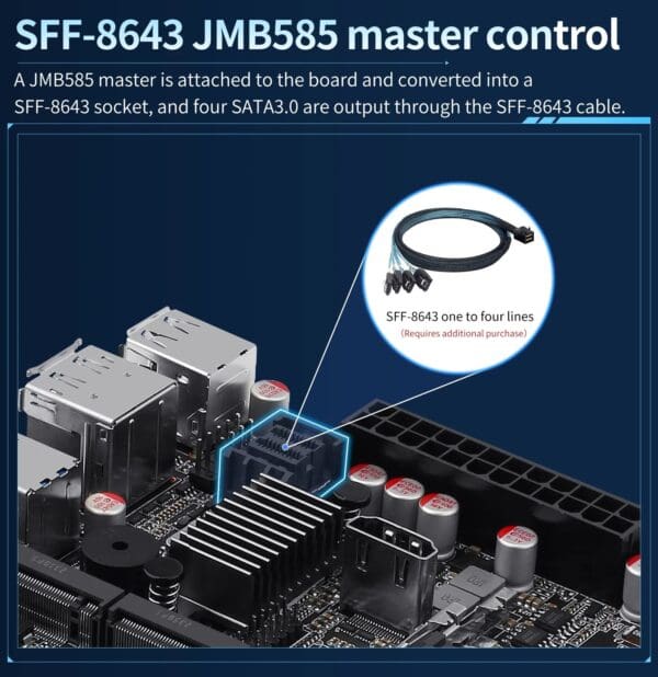 Renault NR18-6000 NAS | Mini-ITX | 6*SATA 3 | 5C/6T | 4*Intel 2.5G | 2*DDR5 | 2*M.2 - Image 15